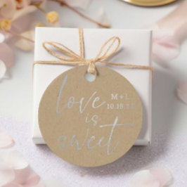 Liebe ist Sweet Kraft Wedding Foil Fevor Tags