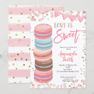 Liebe ist Sweet Macaroon Bridal Dusche Einladung