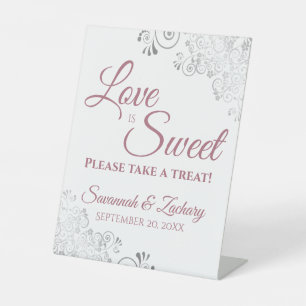 Liebe ist Sweet Nehmen Sie eine Leckerei Dusty Ros Sockelschild