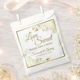 Liebe ist Sweet Nehmen Sie eine Leckerei Gold Lace Geschenktütchen