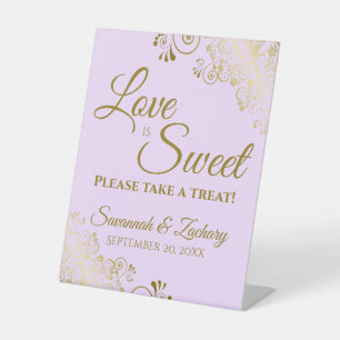 Liebe ist Sweet Nehmen Sie eine Leckerei Gold Lace Sockelschild