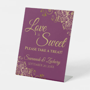 Liebe ist Sweet Nehmen Sie eine Leckerei Magenta P Sockelschild
