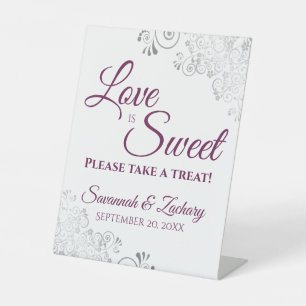 Liebe ist Sweet Nehmen Sie eine Leckerei Silver La Sockelschild