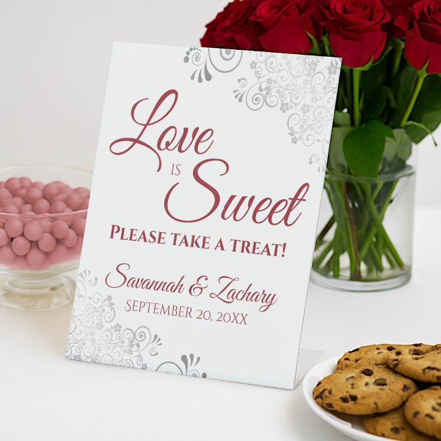 Liebe ist Sweet Nehmen Sie eine Leckerei Silver La Sockelschild (Von Creator hochgeladen)