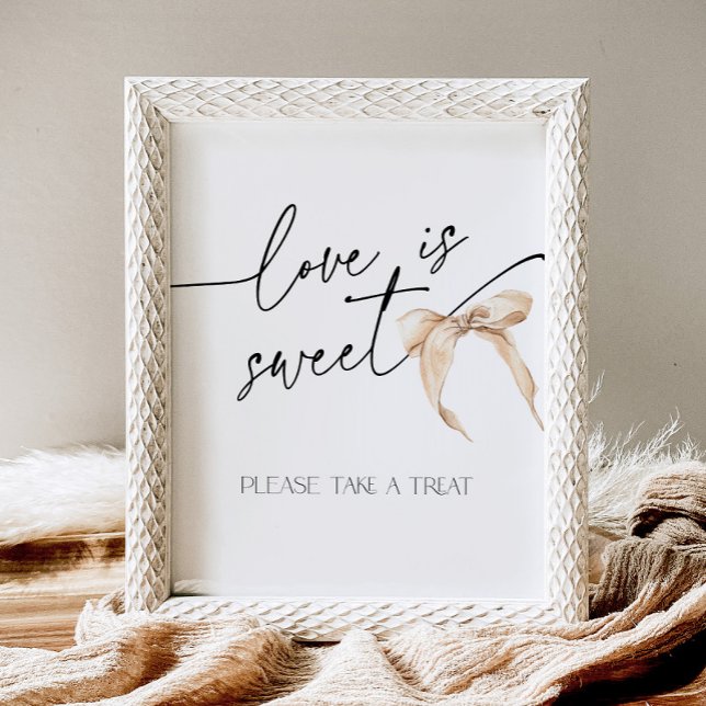 Liebe ist Sweet Neutral Bow Brautparty Krawatte Kn Sockelschild (Von Creator hochgeladen)