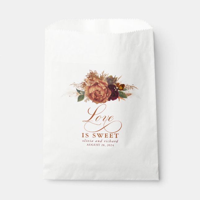 Liebe ist Sweet Pampas Grass Terracotta Geschenktütchen (Vorderseite)