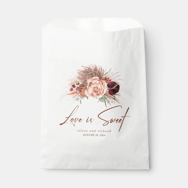Liebe ist Sweet Pampas Grass Terracotta Geschenktütchen (Vorderseite)