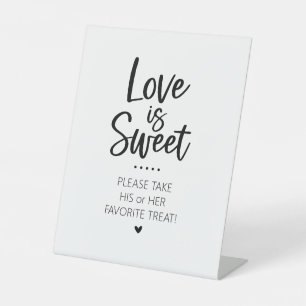 Liebe ist Sweet Sich und ihre Süßigkeiten Bar Sign Sockelschild