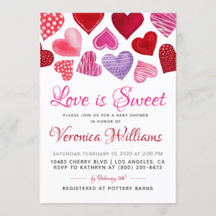 Liebe ist Sweet Valentine's Baby Shower Einladung