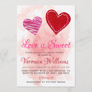 Liebe ist Sweet Valentine's Bridal Dusche Einladun Einladung