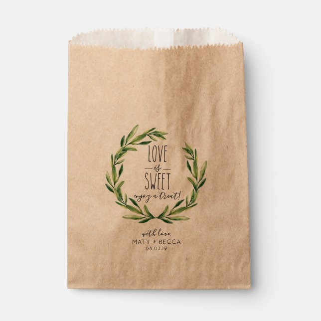 Liebe ist Sweet Wedding Leckerei Kraft Fevor Bag Geschenktütchen (Vorderseite)