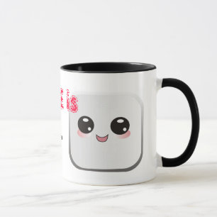 Liebe ist Tasse mit niedlichem Eibisch- und