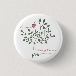 Liebe ist tief verwurzelter Trauzeugin-Knopf Button