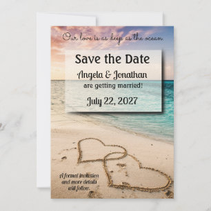 Liebe ist tief, wie der Ozean Save the Date Hochze Einladung
