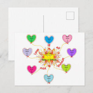 Liebe ist überall um dich herum postkarte