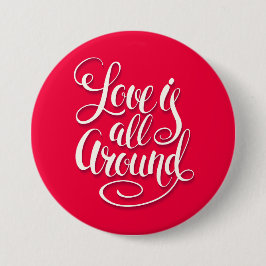 Liebe ist um die Schreibschrift pink herum Button