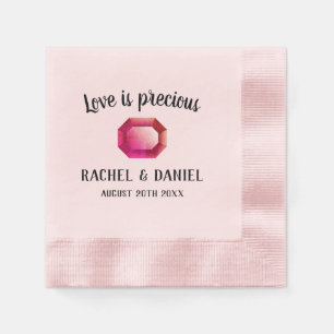 Liebe ist wertvoll rosa Edelstein Hochzeitsfeier n Serviette