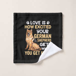 Liebe ist, wie aufgeregt Ihr deutscher Hirte Waschlappen