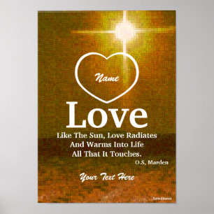 Liebe ist wie der Sun Plakat-Besonders anfertigen Poster