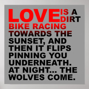 Liebe ist wie ein Dirt Bike Motocross Poster Schil