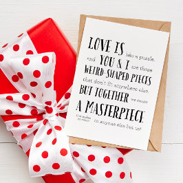 Liebe ist wie ein Puzzle und wir schaffen ein Meis Karte