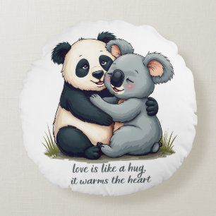 Liebe ist wie ein Umarmung Rundes Kissen