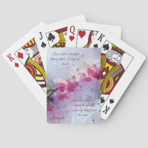 Liebe ist wie eine wunderschöne Blume beim Kartens Spielkarten