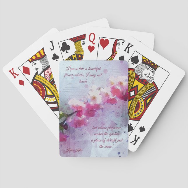 Liebe ist wie eine wunderschöne Blume beim Kartens Spielkarten (Rückseite)