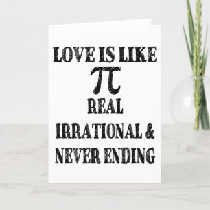 Liebe ist wie Pi Real irrational und nie beendet Feiertagskarte