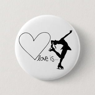 Liebe ist Zahl Skaten, Mädchen-Skater u. Herz Button