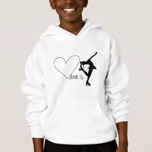 Liebe ist Zahl Skaten, Mädchen-Skater u. Herz Hoodie