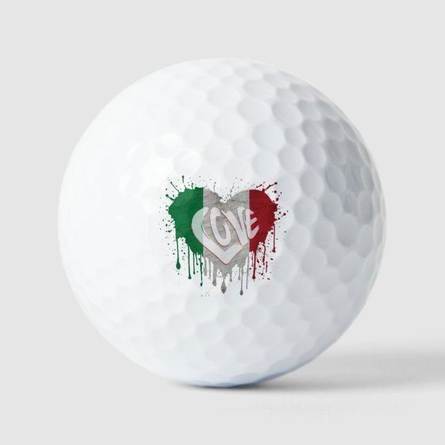 Liebe Italien Flagge Golfball (Vorderseite)