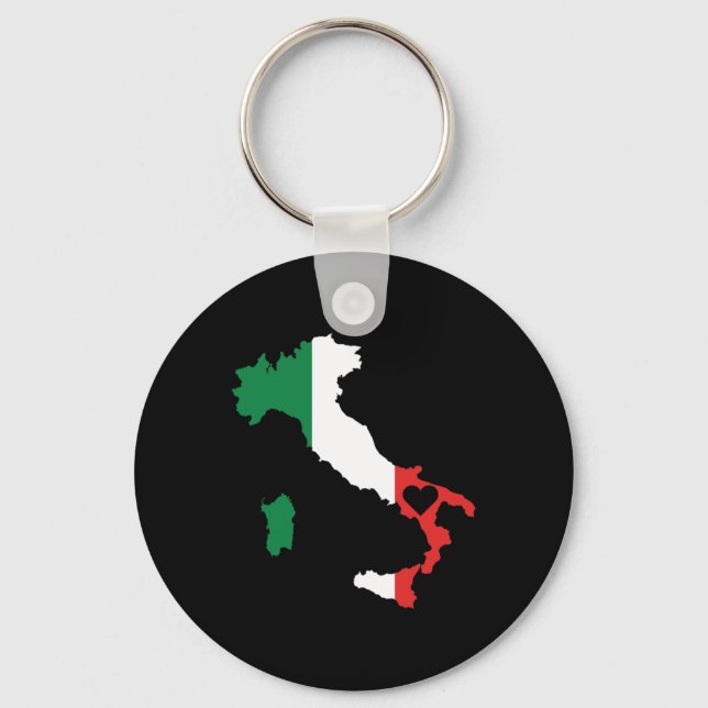 Liebe Italien Gift Italienischer Stolz Herz Schlüsselanhänger (Vorderseite)