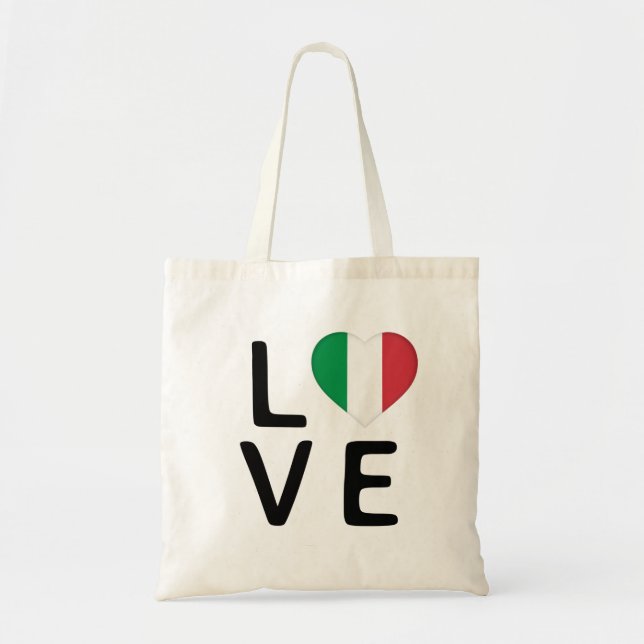 Liebe - Italienische Flagge Tragetasche (Vorne)