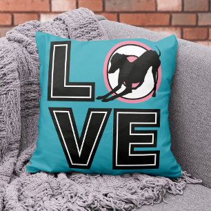 Liebe Italienische Greyhound Black Typografy Silho Kissen
