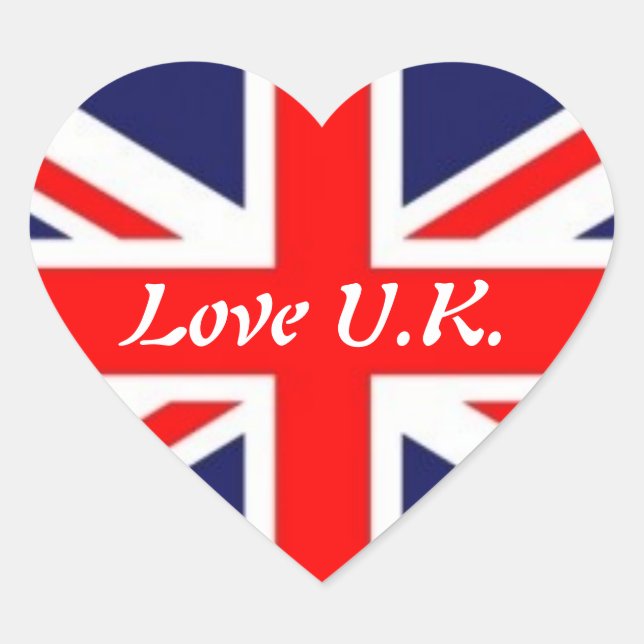 Liebe Jack Flag Großbritannien-Union Herz-Aufkleber (Vorderseite)