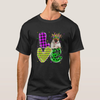 Liebe Jack Russell Terrier Dog Mask Kariert Leopar T-Shirt