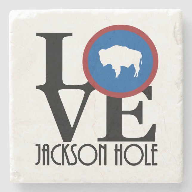 LIEBE Jackson Hole Steinuntersetzer (Vorderseite)