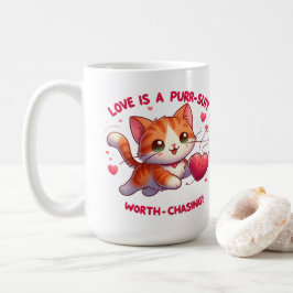 Liebe Jagd Glück Katze Inspiriert Valentine Kaffeetasse