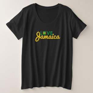 Liebe Jamaica Flag Große Größe T-Shirt