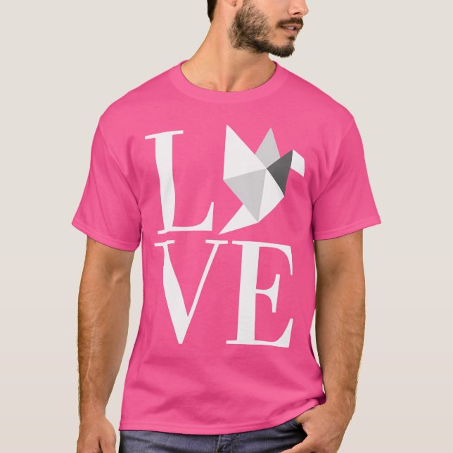 Liebe Japanese Origami Bird Art Hobby T-Shirt (Vorderseite)