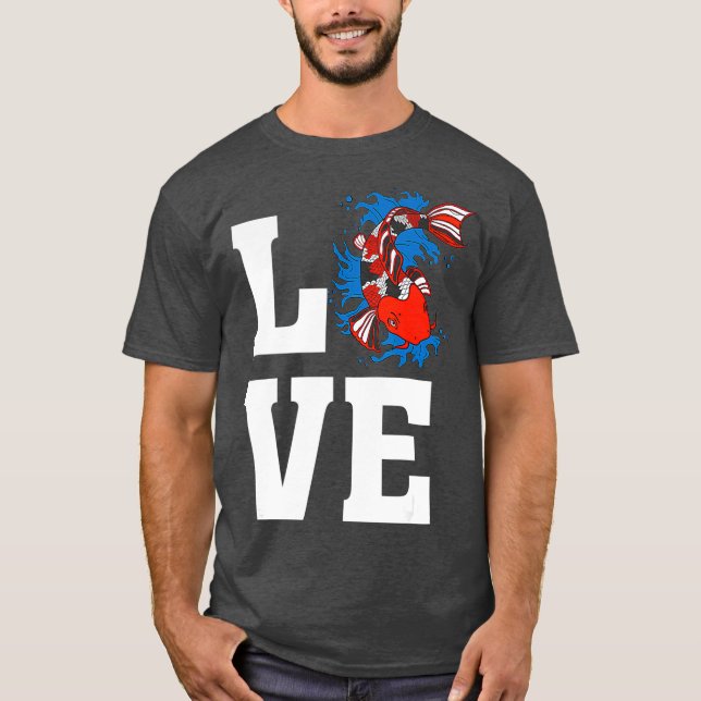Liebe Japanisch Koi Fisch - Koi Pond Fish T-Shirt (Vorderseite)