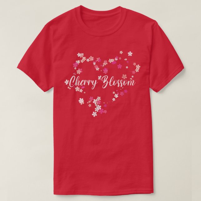 Liebe Japanisch Sakura Cherry Blossom Blume Herz F T-Shirt (Design vorne)