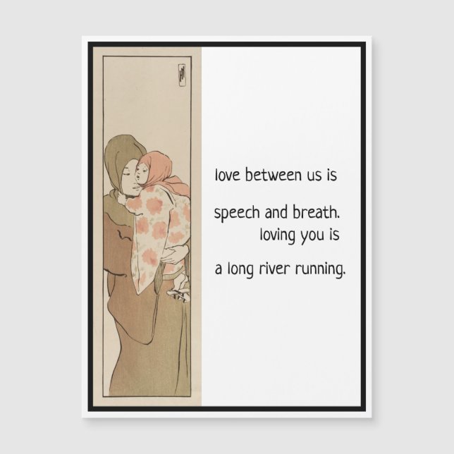 Liebe, Japanisches Mutterkind Haiku Magnetkarte (Vorderseite)