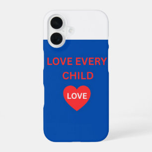 Liebe jedes Kind Farbige iPhone 16 Slim Fit Gloss Hülle