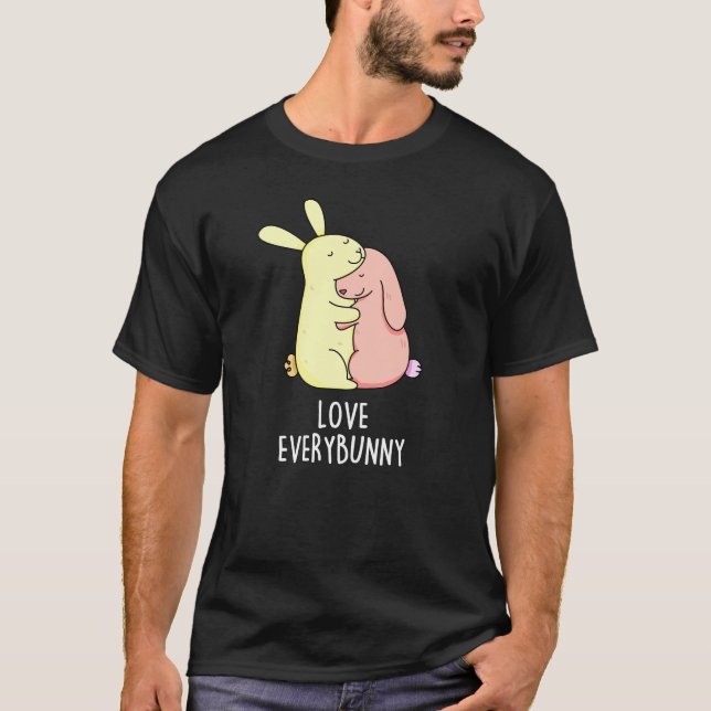 Liebe jedes sonnigen Kaninchen Puff Dark BG T-Shirt (Vorderseite)