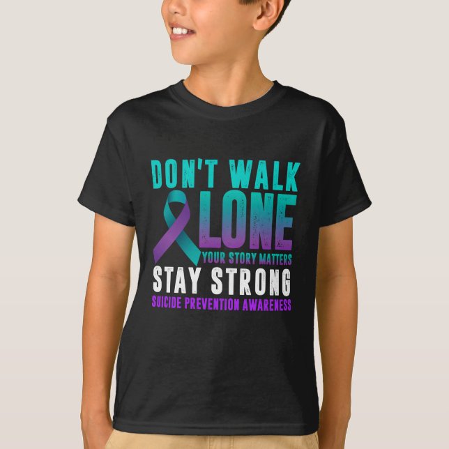 Liebe Jemand geht nicht allein Aquamarinen Lila Se T-Shirt (Vorderseite)