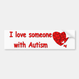 Liebe jemand w/Autism Autoaufkleber