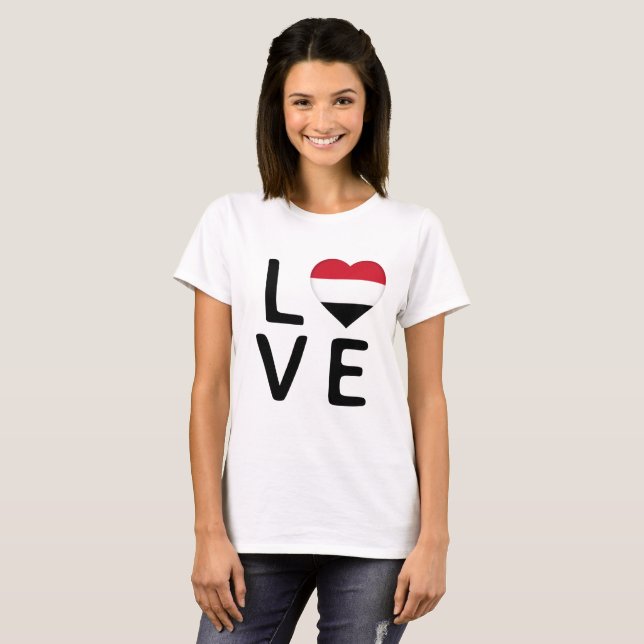 Liebe - Jemen-Flagge T-Shirt (Vorne ganz)