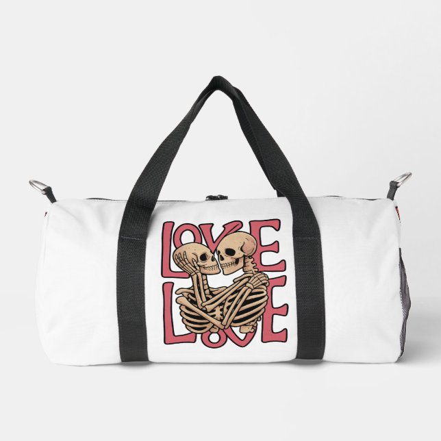 Liebe jenseits der Zeit - Skelett Kunst Duffle Bag (Vorderseite)